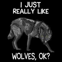 I Just Really Like Wolves Funny Wolf Lover Quote Cropped Pullover Crew