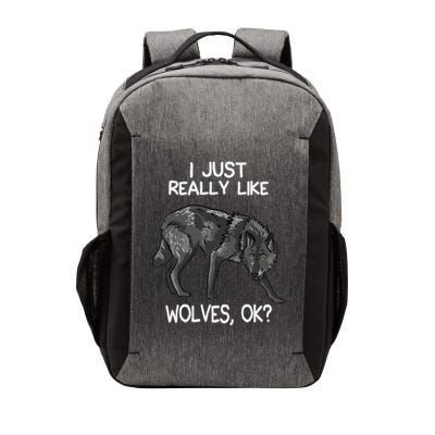 I Just Really Like Wolves Funny Wolf Lover Quote Vector Backpack