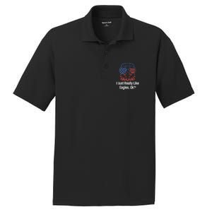 I Just Really Like Eagle Ok? Usa Flag Patriotic Eagle Gift PosiCharge RacerMesh Polo