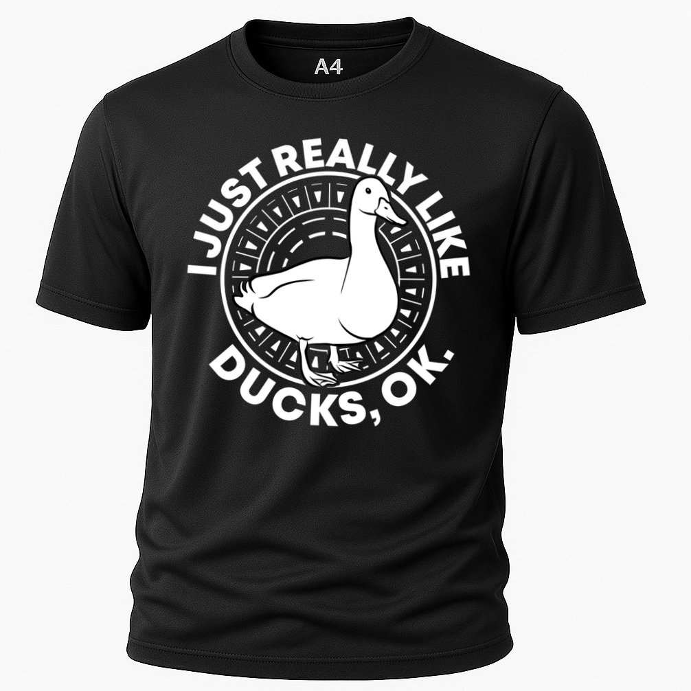 I Just Really Like Ducks Funny Vintage Duck Gift Cooling Performance Crew T-Shirt
