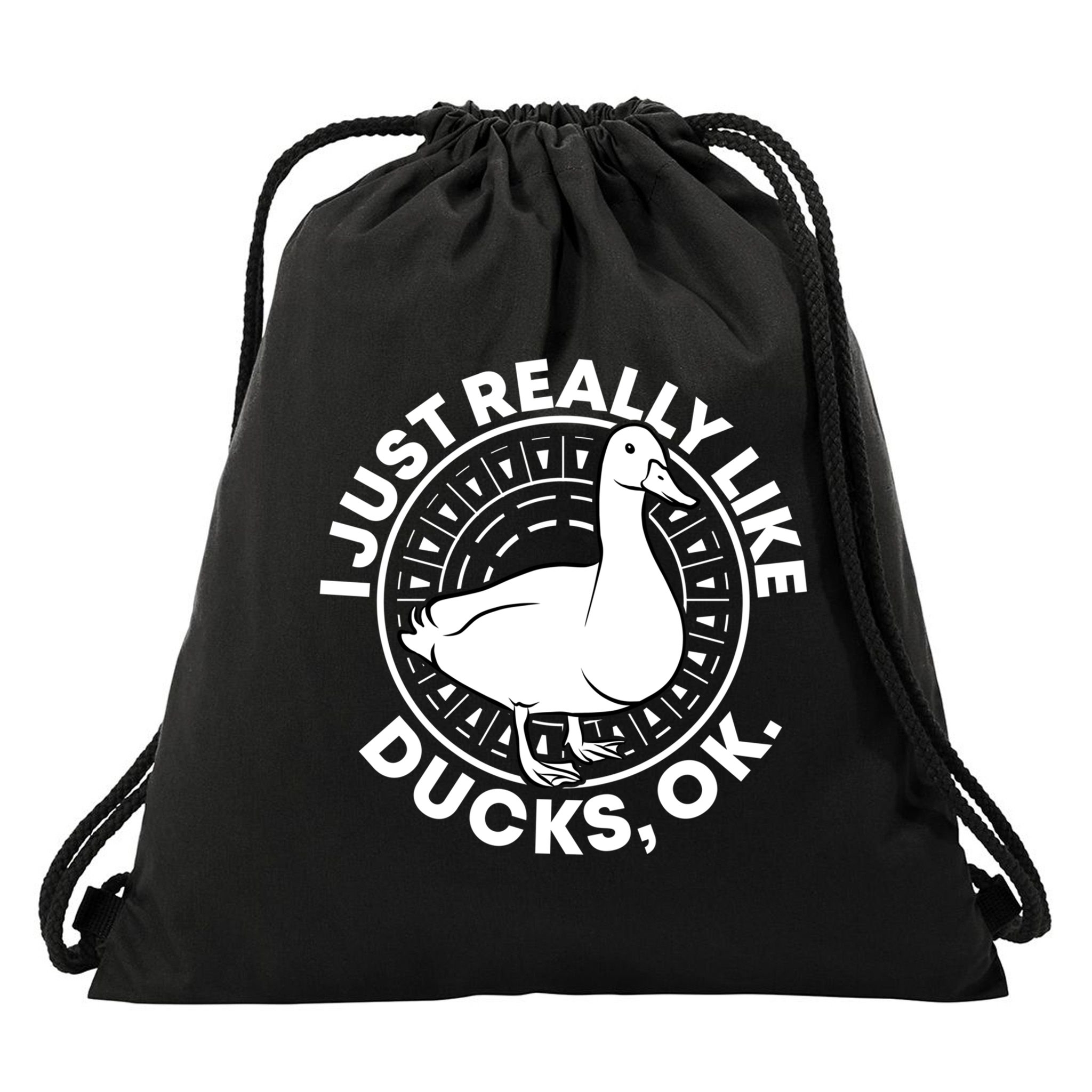 I Just Really Like Ducks Funny Vintage Duck Gift Drawstring Bag