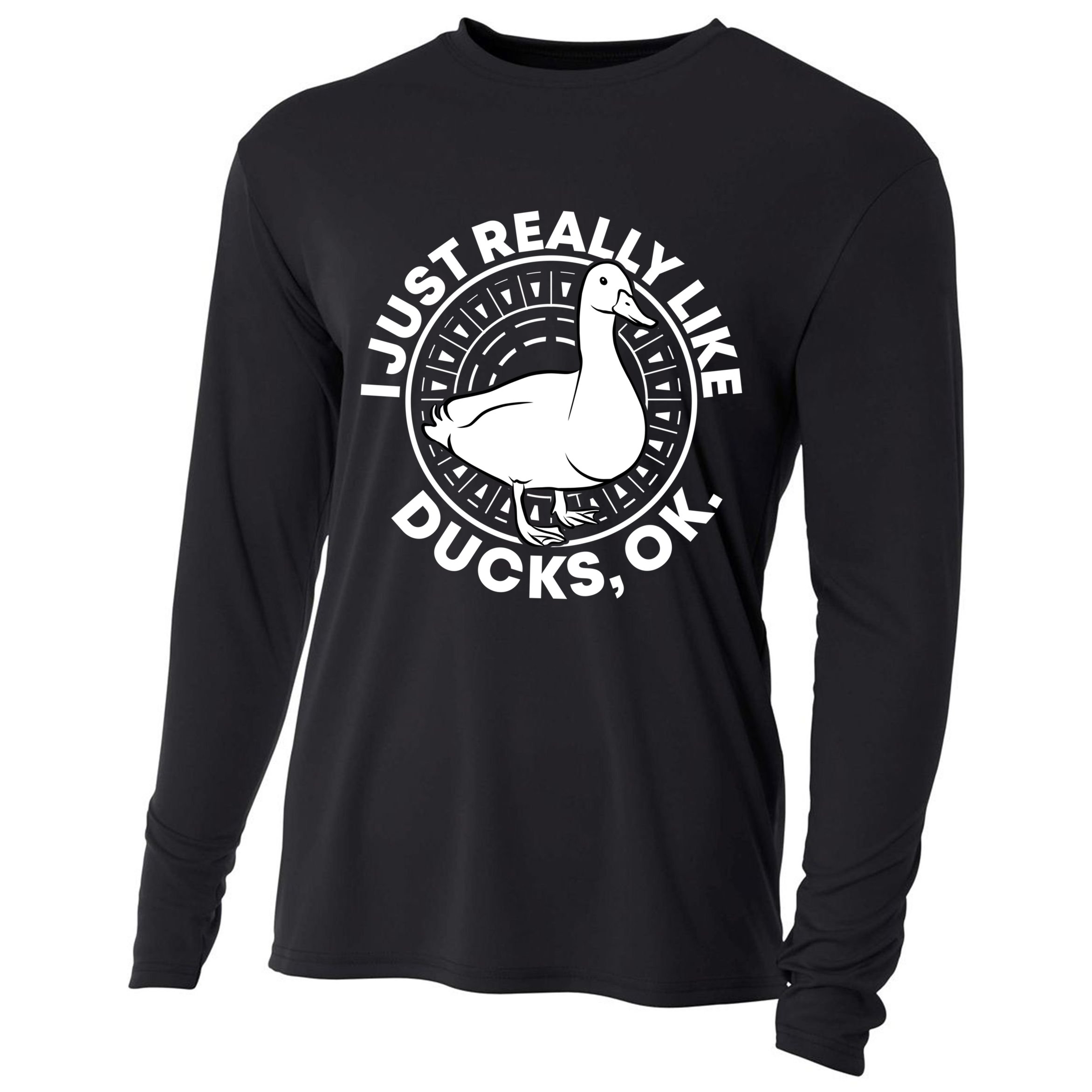 I Just Really Like Ducks Funny Vintage Duck Gift Cooling Performance Long Sleeve Crew