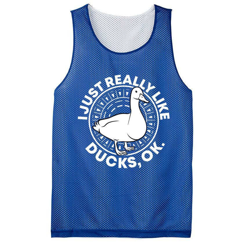 I Just Really Like Ducks Funny Vintage Duck Gift Mesh Reversible Basketball Jersey Tank
