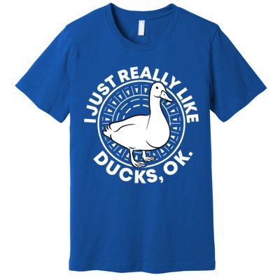 I Just Really Like Ducks Funny Vintage Duck Gift Premium T-Shirt