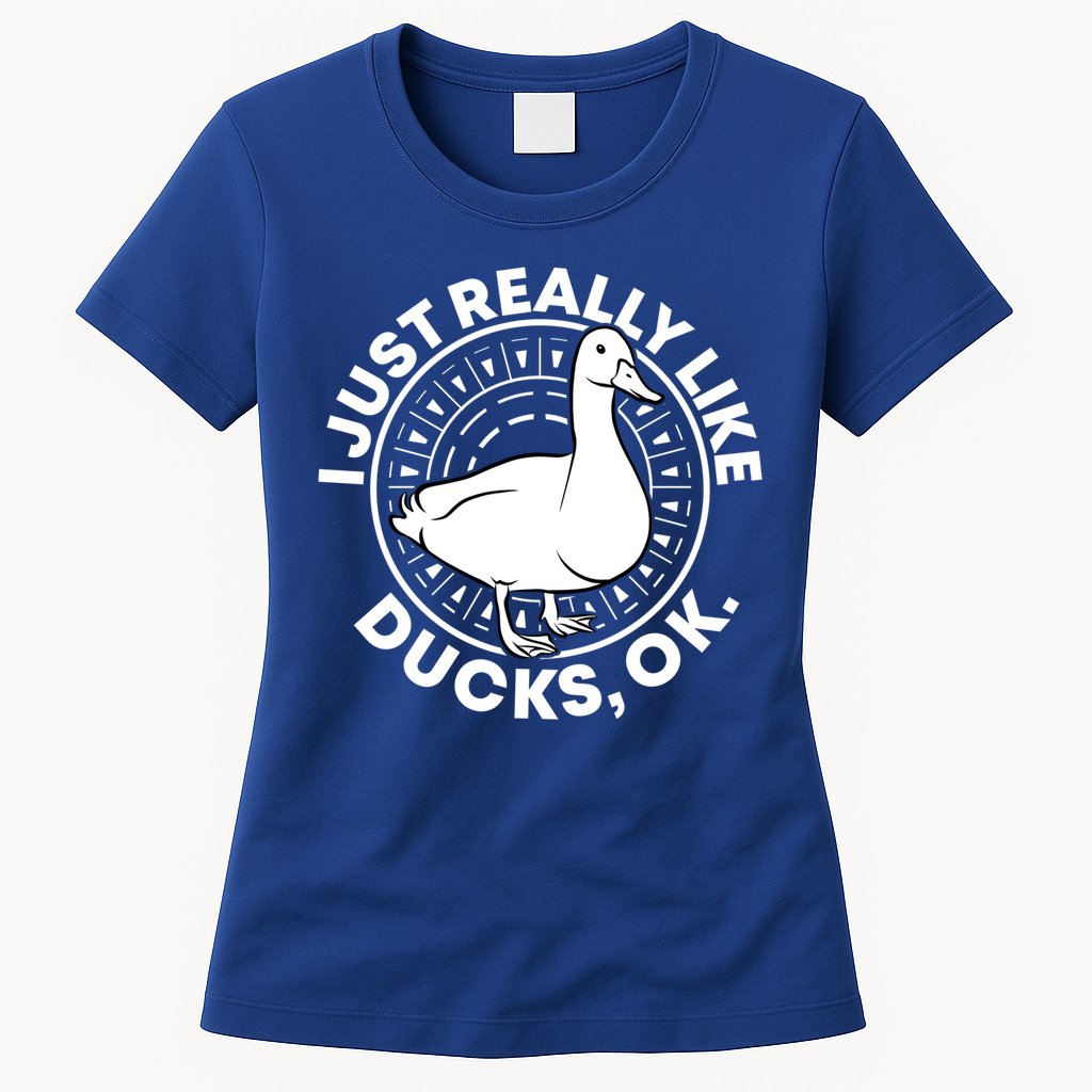 I Just Really Like Ducks Funny Vintage Duck Gift Womens T-Shirt