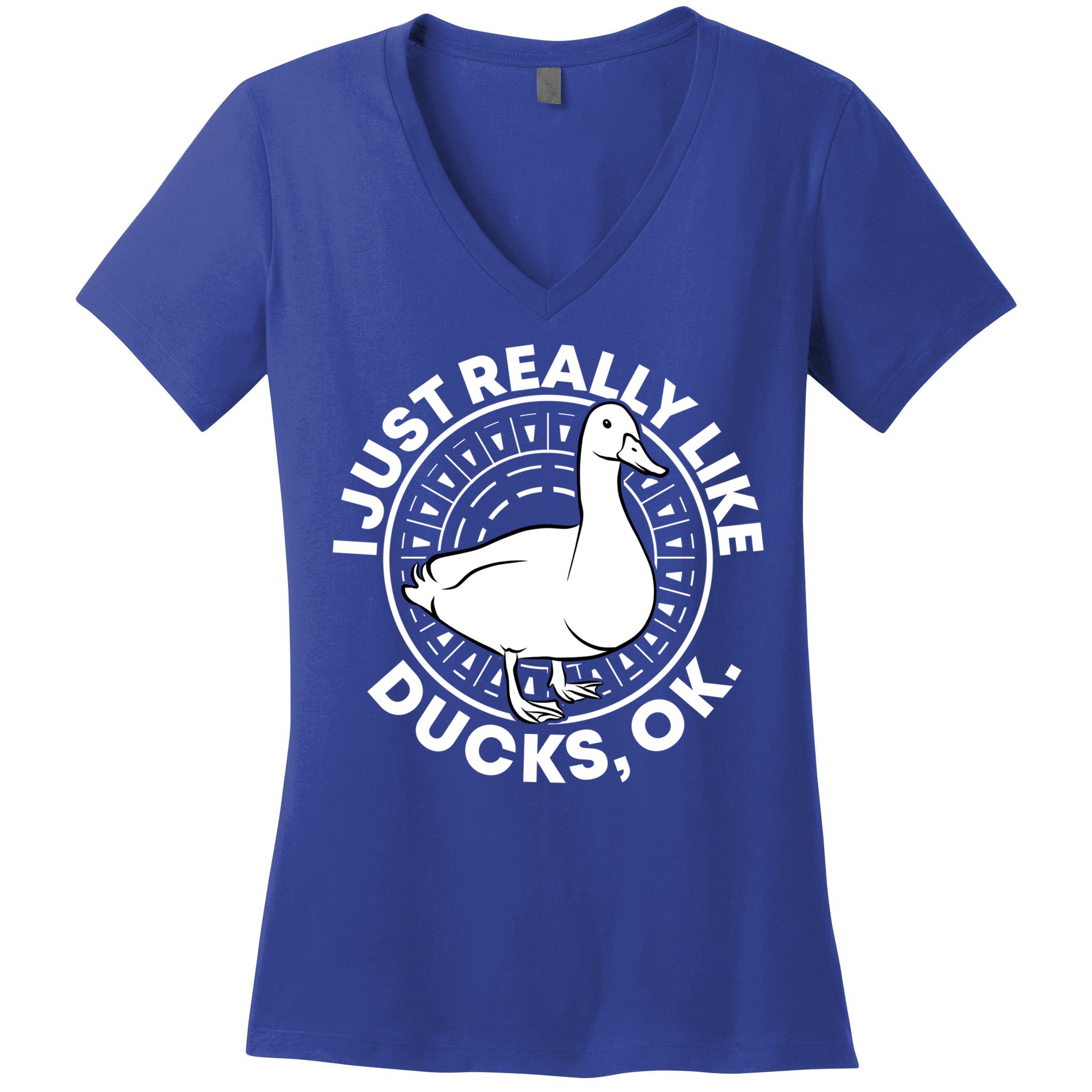I Just Really Like Ducks Funny Vintage Duck Gift Women's V-Neck T-Shirt
