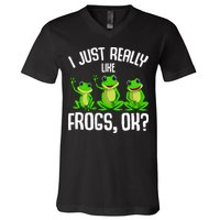I Just Really Like Frogs V-Neck T-Shirt