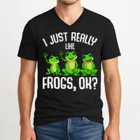 I Just Really Like Frogs V-Neck T-Shirt