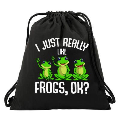I Just Really Like Frogs Drawstring Bag