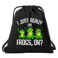 I Just Really Like Frogs Drawstring Bag