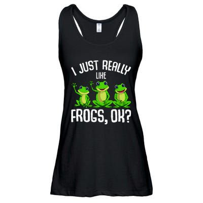 I Just Really Like Frogs Ladies Essential Flowy Tank