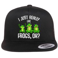 I Just Really Like Frogs Flat Bill Trucker Hat