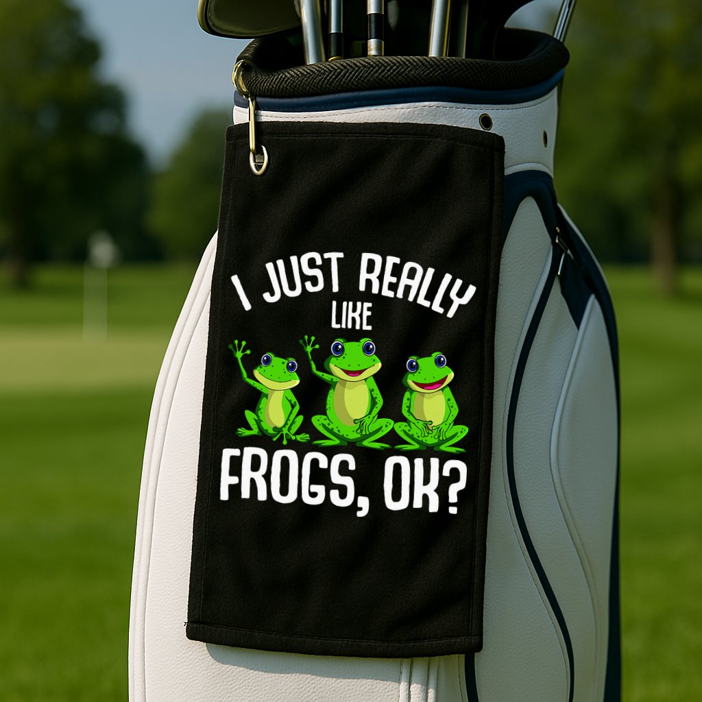 I Just Really Like Frogs Golf Towel