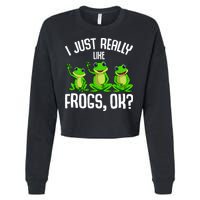 I Just Really Like Frogs Cropped Pullover Crew