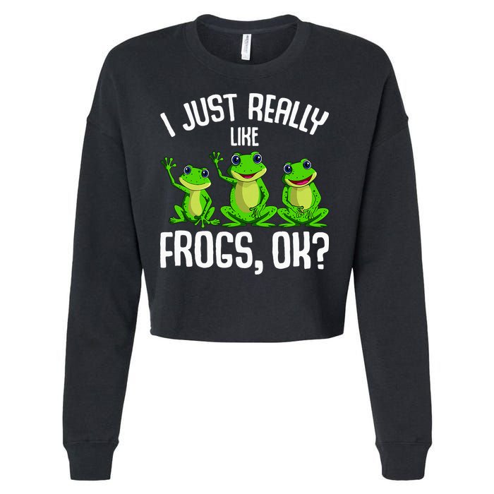 I Just Really Like Frogs Cropped Pullover Crew