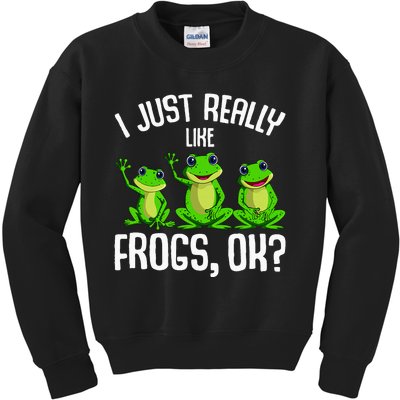 I Just Really Like Frogs Kids Sweatshirt