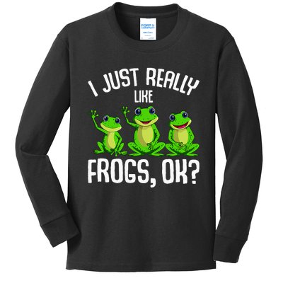 I Just Really Like Frogs Kids Long Sleeve Shirt