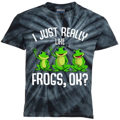 I Just Really Like Frogs Kids Tie-Dye T-Shirt