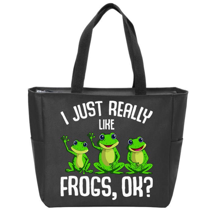 I Just Really Like Frogs Zip Tote Bag