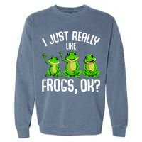 I Just Really Like Frogs Garment-Dyed Sweatshirt