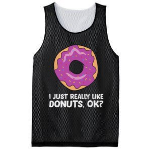 I Just Really Like Donuts Ok Mesh Reversible Basketball Jersey Tank