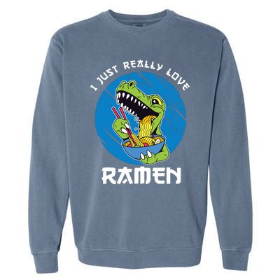 I Just Really Love Ra Japanese Noodles Kawaii Anime Cat Garment-Dyed Sweatshirt