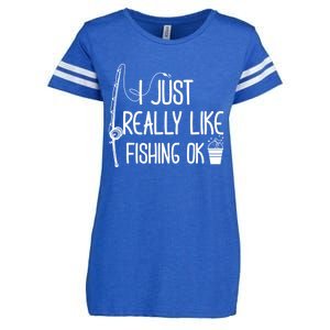 I Just Really Like Fishing Ok Cool Gift Enza Ladies Jersey Football T-Shirt