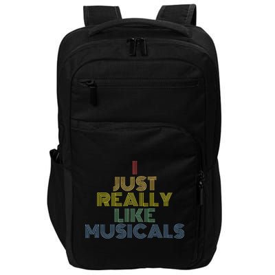 I Just Really Like Musicals Retro 70s Vintage Broadway Impact Tech Backpack