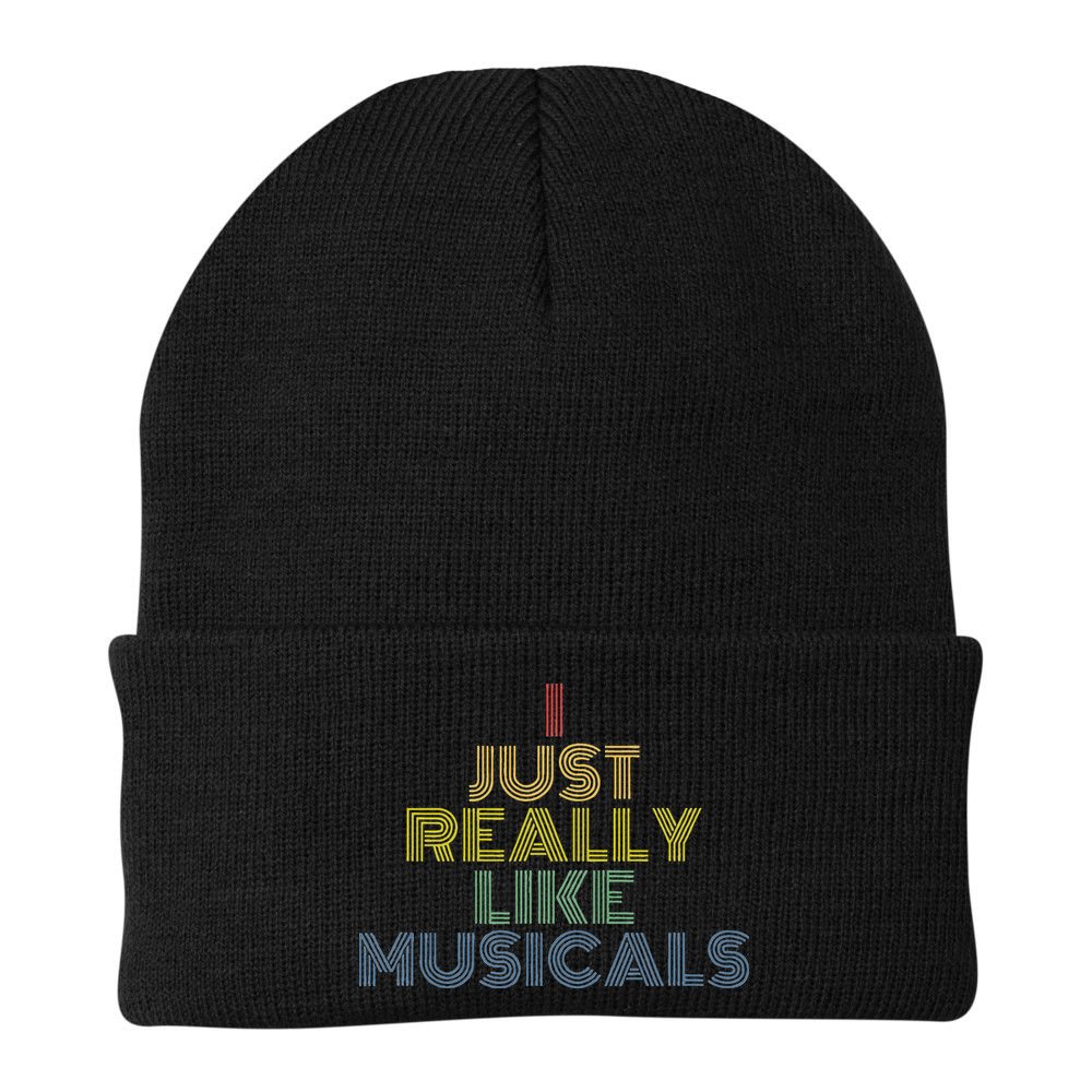 I Just Really Like Musicals Retro 70s Vintage Broadway Beanie
