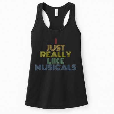 I Just Really Like Musicals Retro 70s Vintage Broadway Womens Tank Top