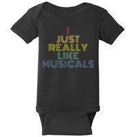 I Just Really Like Musicals Retro 70s Vintage Broadway Baby Bodysuit