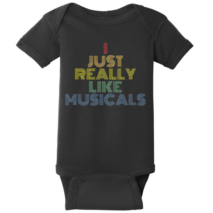 I Just Really Like Musicals Retro 70s Vintage Broadway Baby Bodysuit