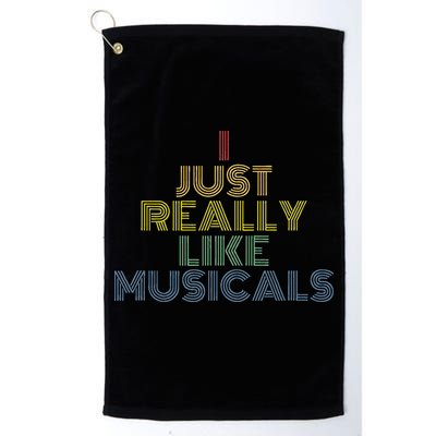 I Just Really Like Musicals Retro 70s Vintage Broadway Golf Towel