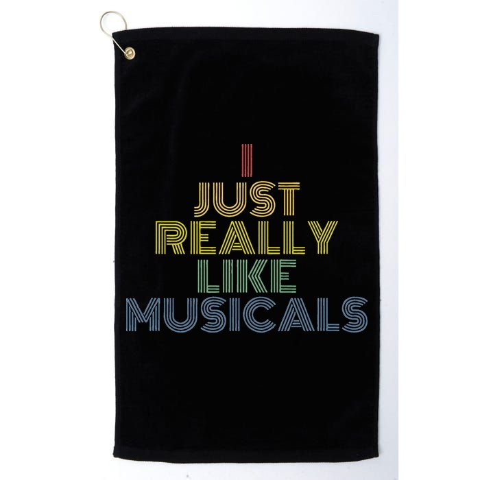 I Just Really Like Musicals Retro 70s Vintage Broadway Golf Towel