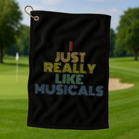 I Just Really Like Musicals Retro 70s Vintage Broadway Golf Towel