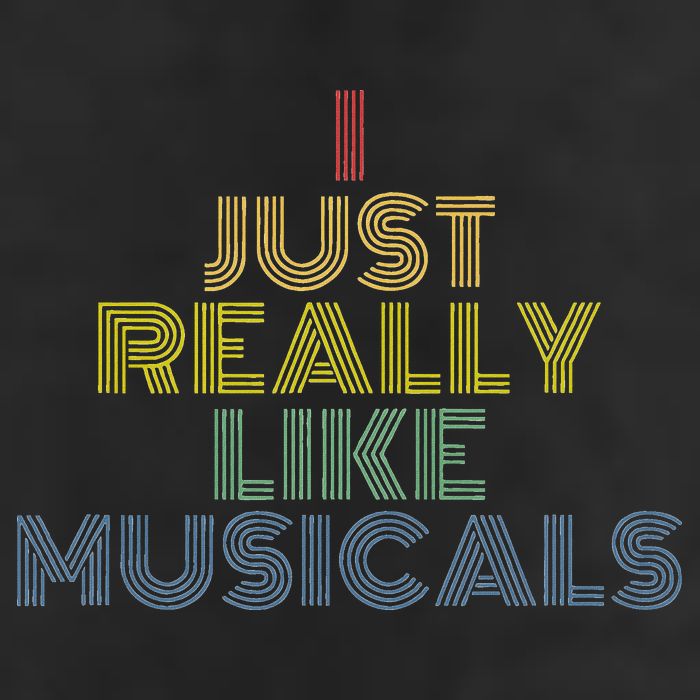 I Just Really Like Musicals Retro 70s Vintage Broadway Golf Towel