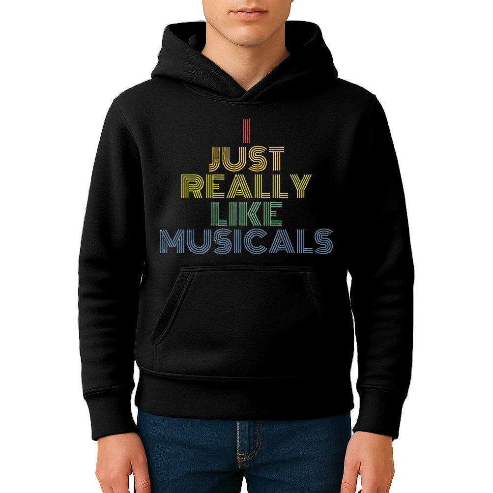 I Just Really Like Musicals Retro 70s Vintage Broadway Kids Hoodie
