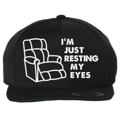 I'm Just Resting My Eyes Funny Vintage Dad Grandpa Funny Gift Wool Snapback Cap