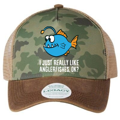 I Just Really Like Anglerfishes Ok? Angler Fish Legacy Tie Dye Trucker Hat