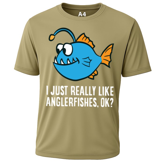 I Just Really Like Anglerfishes Ok? Angler Fish Cooling Performance Crew T-Shirt