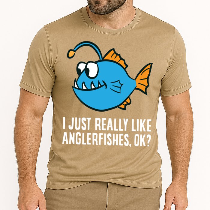 I Just Really Like Anglerfishes Ok? Angler Fish Cooling Performance Crew T-Shirt