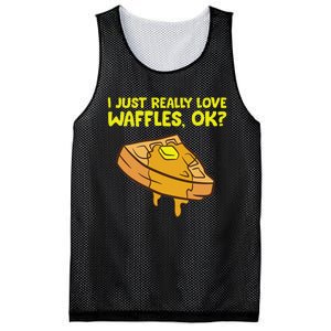 I Just Really Love Waffles Ok Mesh Reversible Basketball Jersey Tank