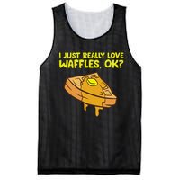 I Just Really Love Waffles Ok Mesh Reversible Basketball Jersey Tank