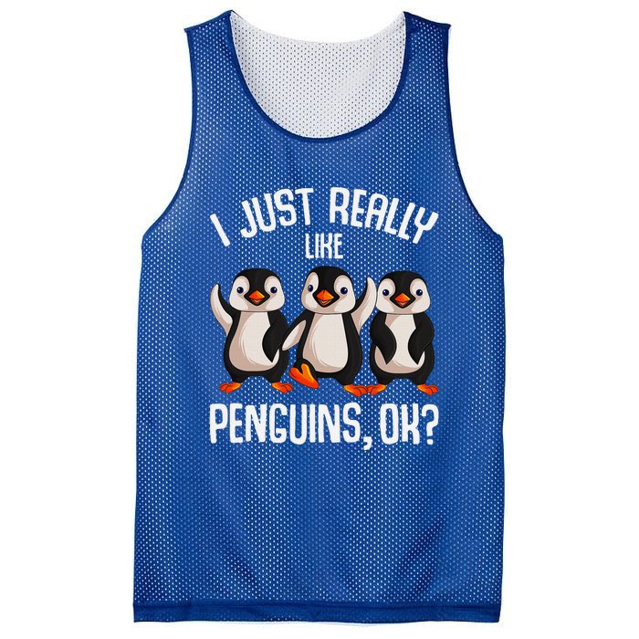 I Just Really Like Penguins Mesh Reversible Basketball Jersey Tank