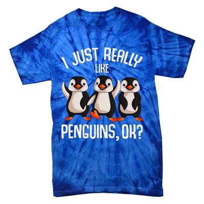 I Just Really Like Penguins Tie-Dye T-Shirt