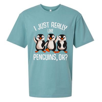 I Just Really Like Penguins Sueded Cloud Jersey T-Shirt