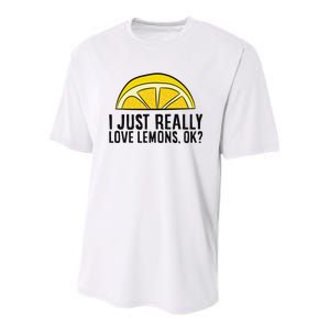 I Just Really Love Lemons Ok Cute Lemon Youth Performance Sprint T-Shirt