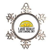 I Just Really Love Lemons Ok Cute Lemon Metallic Star Ornament