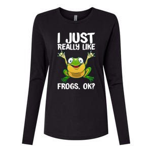 I Just Really Like Frogs Ok ? Funny Frog Gift Cool Tadpole Frog Lover Womens Cotton Relaxed Long Sleeve T-Shirt