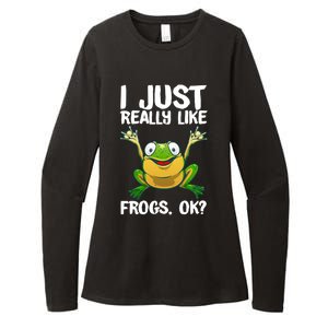 I Just Really Like Frogs Ok ? Funny Frog Gift Cool Tadpole Frog Lover Womens CVC Long Sleeve Shirt